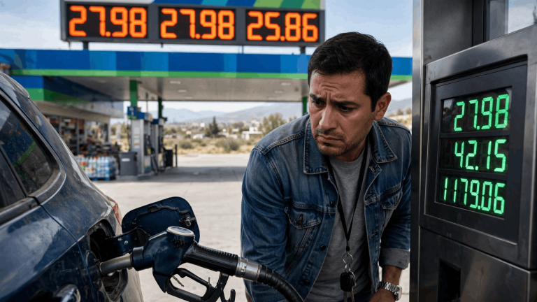 hombre gasolinera auto